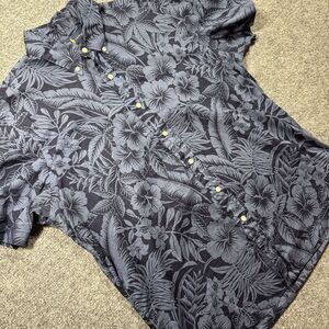 Polo Ralph‎ Lauren Men's 100% Cotton Classic Fit Hawaiian Shirt Blue Floral • L